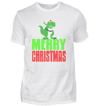 Merry Christmas Cute Retro T-Rex Holiday