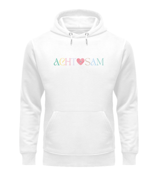 Hoodie ACHTSAM Regenbogen Unisex, Druck