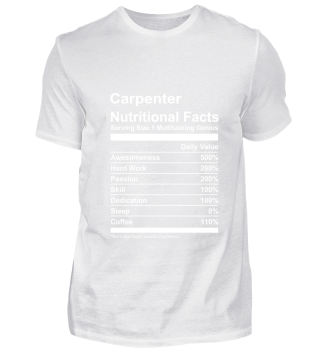 Carpenter Nutritional Facts Tshirt