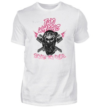 Motorrad Totenkopf mit Kolben. Geboren für zwei Räder.