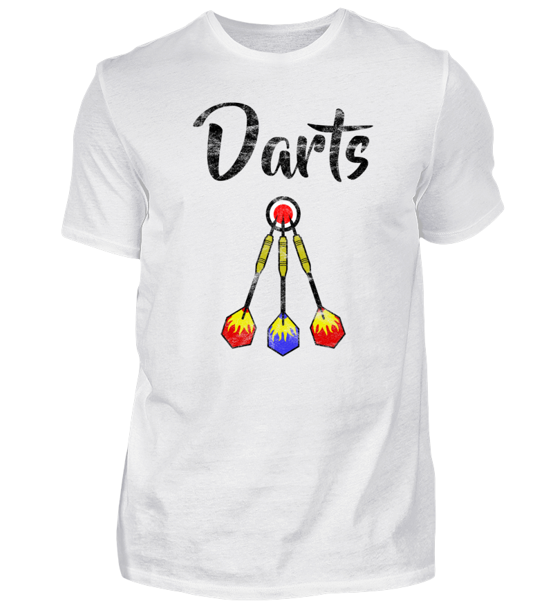 Darts Dart Dartpfeile Flammen Vintage Herren Basic Shirt Shirtee