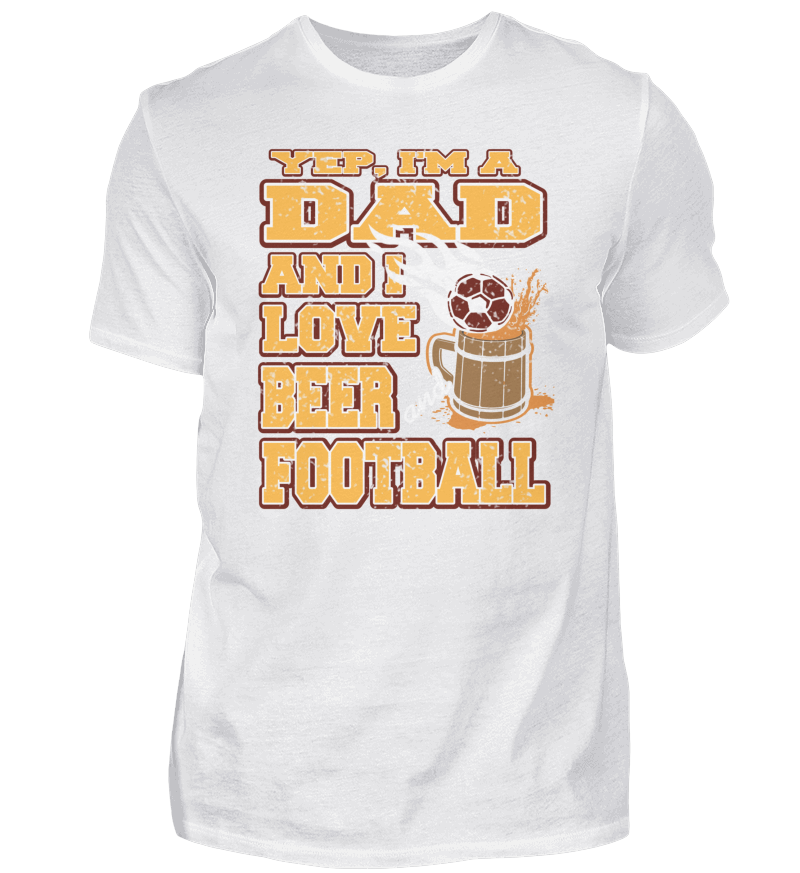 I'm A DAD & I Love Beer & Football Retro Herren Basic TShirt