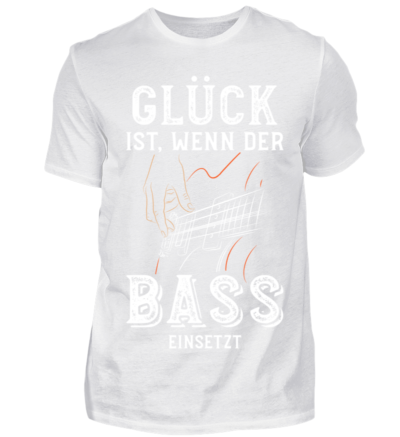 Damenshirt 'Glück Ist Wenn Der Bass Einsetzt' - 100% Baumwolle, Tailliert & Mit Hochwertigem Druck