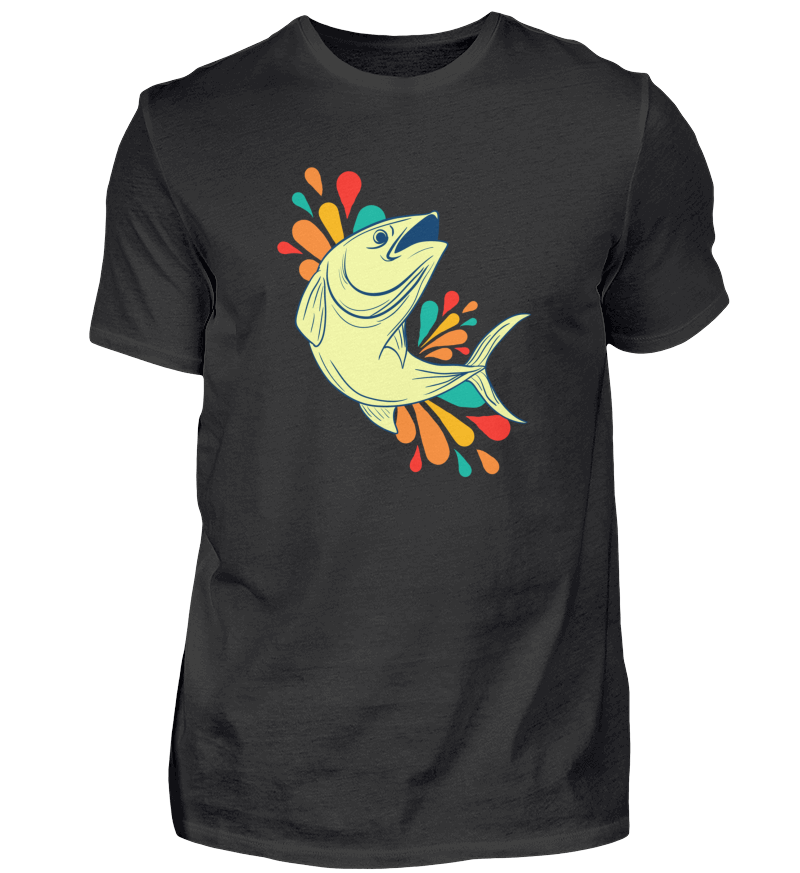 Retro Vintage Cool Fishing Designs Herren Basic TShirt Shirtee.de